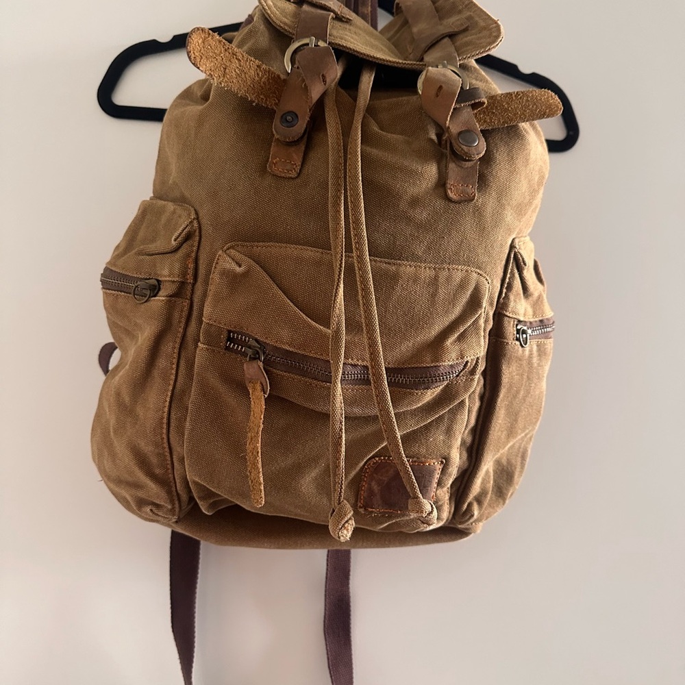 Brown Canvas Backpack